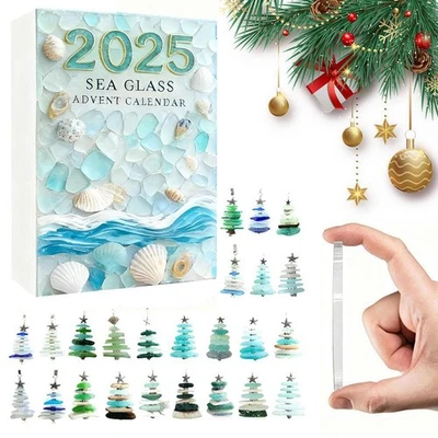 Sea Glass Christmas Tree Advent Cal endar Sea Glass Tree for Chri Gift  - Image 1 of 4