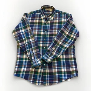 Camisa De Colección L.L.Bean Franela Botón Algodón Cuadros Freeport, Maine EE. UU. Talla M - Imagen 1 de 8