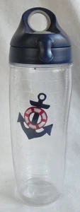 Botella de agua Tervis 24 oz + tapa Pop Top, logotipo bordado "Anchors Aweigh", excelente - Imagen 1 de 7