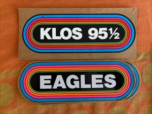 Vintage 1980er KLOS Eagles Los Angeles Radio Autoaufkleber 2 Stück - Bild 1 von 1