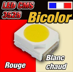 142# LED CMS 3528 bicolor rouge / blanc chaud 10 à 100pcs -- red / warm white - Imagen 1 de 1