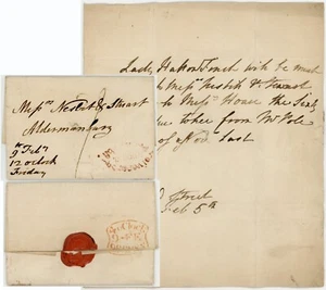 1798 LETTER LADY FINCH HATTON CLEAR PROFILE IN SEAL + GROSVENOR SQ P.POST UNPAID - Picture 1 of 5