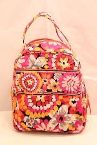 Porta Pranzo Box Isolato Vera Bradley Rosa Arancione Pixie Bloom Trapuntato Zip Tasche - Foto 1 di 7