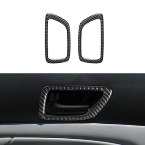 For Toyota Tacoma 2012-2015 2Pcs Rear Door Inner Handle Trim Cover Carbon Fiber - Picture 1 of 12