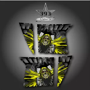 Pro Armor Door Graphics Kit Polaris RZR XP 900 RZR S 800 07-14 Unleashed Yellow - Bild 1 von 1