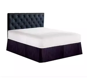 Luxury 1500 Thread Count Wrinkle Resistant Stripe Bed Skirt / Dust Ruffle - TWIN - Picture 1 of 4