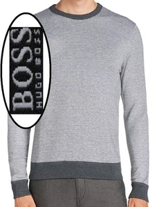 NWT Hugo Boss Black Label By Hugo Boss Slim Fit Sweater Microstripe Sweatshirt - Picture 1 of 12