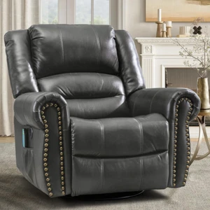 Large Swivel Glider Rocker Massage Recliner Chair Swivel Manual Rocking Recliner - Picture 1 of 40