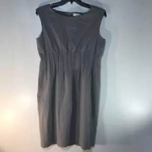 Calvin Klein Gray Sleeveless Career Midi Dress Womens Size 14 - Picture 1 of 8