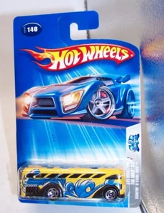 1:64 2004 HOT WHEELS TAG RIDES 3/5 SURFIN' S'COOL BUS YELLOW #140 B3861 NIP - Picture 1 of 2