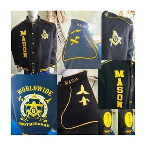 Collegejacken, Master Mason Jackets, Freimaurer Letzteren Jacke M.M - Bild 1 von 12