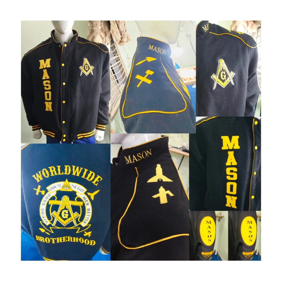 Nuevas chaquetas universitarias, chaquetas MASTER MASON, chaqueta masónica de este último hombre M.M Foto 1 de 4