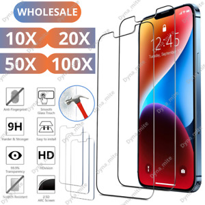 Wholesale Lot Tempered Glass Screen Protector For iPhone 14 13 12 11 Pro Xr 8 7