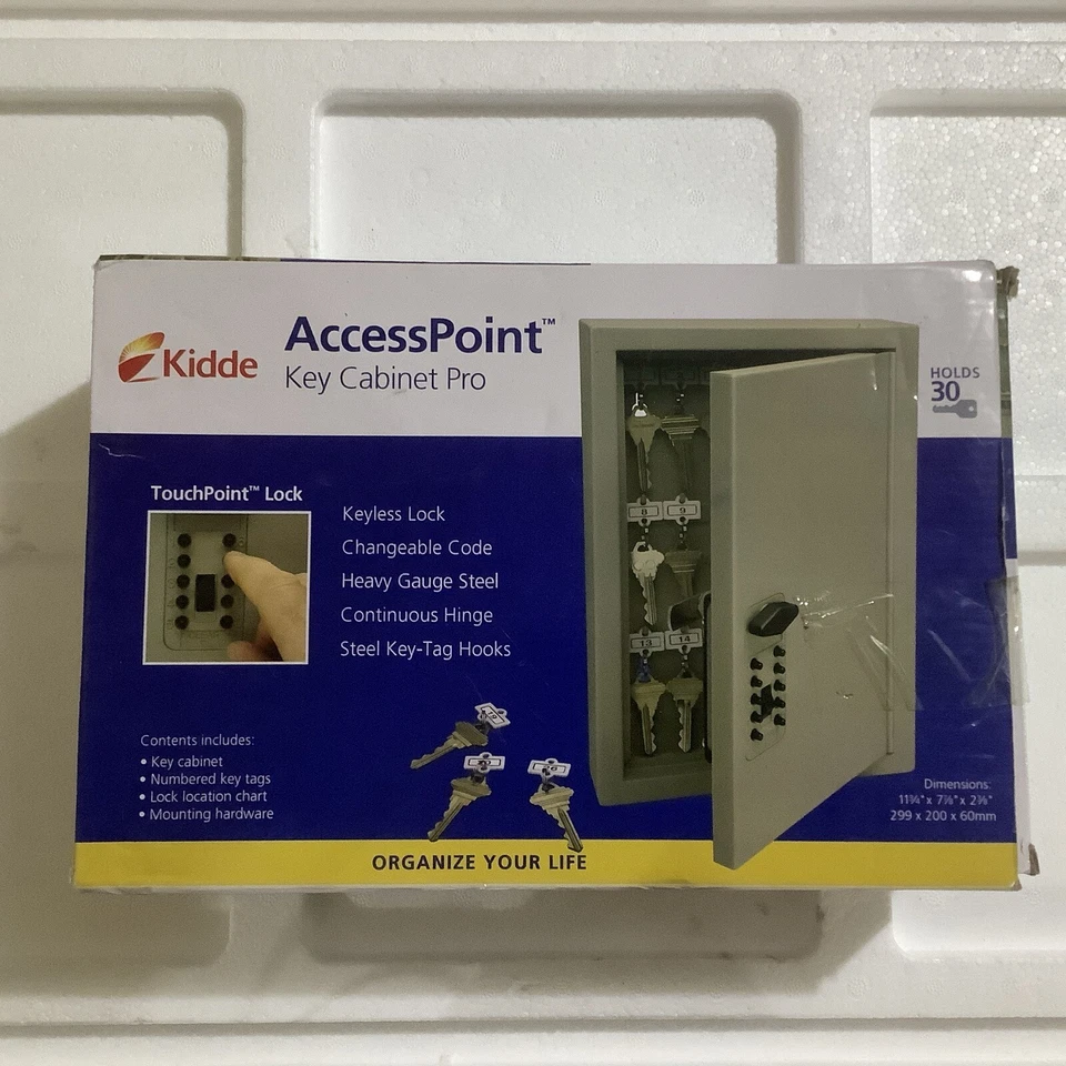 Steel Key Cabinet,No 1795,  Supra Products Inc Holds 30 Keys Storage Lock Box - Image 1 of 1