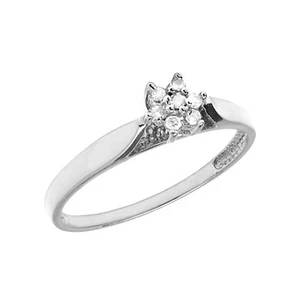 Sterling Silver Diamond Cluster Ring - Picture 1 of 2