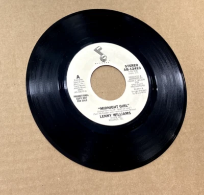 LENNY WILLIAMS ABC RECORDS MIDNIGHT GIRL 45 AB-12423 PROMO COPY MONO STEREO - Image 1 of 2