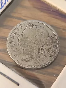 Moneta Argento 1871 Insediamento Dritto $.10 Centesimi Regina Vittoria Rara 248k Conio - Foto 1 di 2