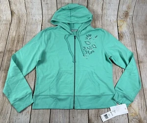 NWT Women’s Liz Claiborne Crazy Horse Hooded Jacket Mediterranean Sky Flower XL - Picture 1 of 7