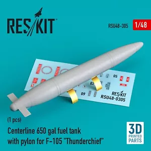 Tanque de combustible Centerline 650 gal con pilones F-105 Thunderchief 1 pieza 1:48 RSU48-0305 - Imagen 1 de 3