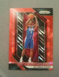 Shai Gilgeous-Alexander Rookie Panini Prizm #184 Red Cracked Ice 2018/19 RC