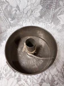 Antique 1923 ADVERTISING SWANS DOWN CAKE PAN SIDE VENT KATTZINGER CHICAGO - Picture 1 of 9