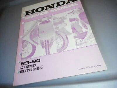 Honda CH250 Elite 250 1989-1990 Genuine Factory Owners Service Manual 61KAB01 - Image 1 of 3