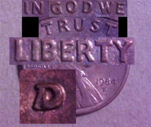 1984-D D/D Double Die Obverse Lincoln Memorial Penny Rpm - P-07 - Aliz - Picture 1 of 6