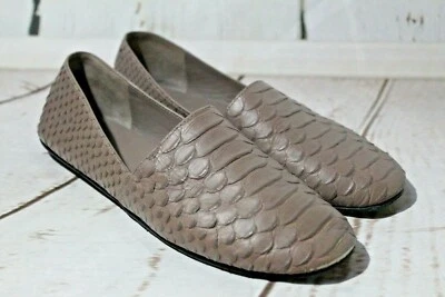 Vince Bogart Python Snakeskin Embossed Leather Loafer Flats Shoes Sz 37/6-6.5 - Image 1 of 4