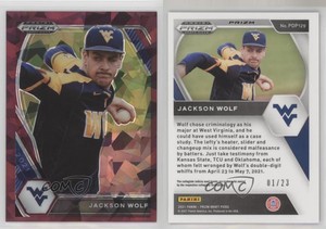 2021 Panini Prizm Draft Picks Burgundy Cracked Ice /23 Jackson Wolf #PDP129