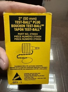 CHERNE 270024 2" IN. RUBBER TEST-BALL PIPE PLUG New In Box! - Picture 1 of 4