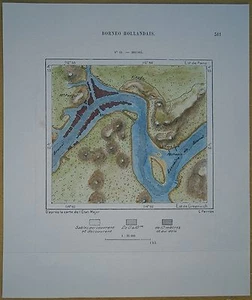 1889 mapa de Perron BANDAR SERI BEGAWAN (CIUDAD DE BRUNEI), BRUNEI, ISLA DE BORNEO (#61 - Imagen 1 de 1