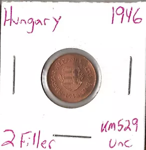 Moneda Hungría 2 Fillér 1946 KM529 - Imagen 1 de 3