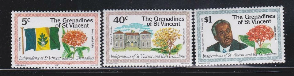 SELLOS DE GRANADINAS DE SAN VICENTE 1979 FLORES DE INDEPENDENCIA MNH - MISC201 Foto 1 de 1