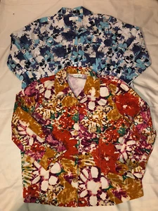 2 Pc. Coldwater Creek and C.J. Banks Buttonfront Floral Jackets Size 1X - Picture 1 of 16