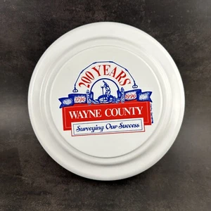 1996 Wayne County Ohio 200 Years White Toy Frisbee 8.5” - Picture 1 of 3
