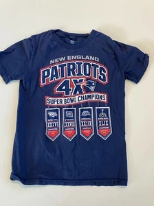 New England Patriots Shirt Youth Small (8) Short Sleeve NFL 4x Super Bowl - Picture 1 of 4
