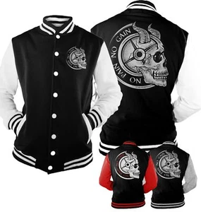 Herren College Jacke No Prain no Gain Fitness Sport Bodybuilding PG26420CJ - Picture 1 of 1