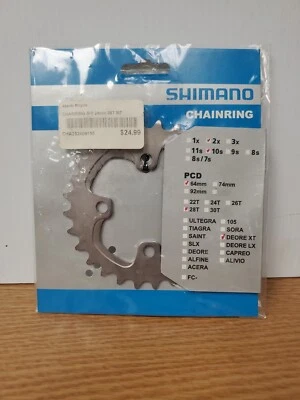 Shimano Deore XT FC-M785 MTB 28T Chainring 64mm BCD  2x10spd for 40-28T AJ-Type - Image 1 of 4