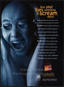 S3d -- Eye Scream__Original 1997 print AD / game promo__PC_acceleration chip - Picture 1 of 1