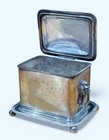 English Silver Plate Tea Caddy With Lions Head Handles