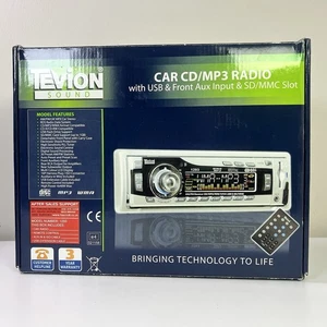 Radio estéreo para automóvil Tevion Sound 1293 CD MP3 USB SD MMC ranura control remoto Din único - Imagen 1 de 13