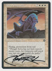 Signed Abbey Gargoyles LP Homelands Artist Christopher Rush 1995 WOTC MTG Magic! - Picture 1 of 2