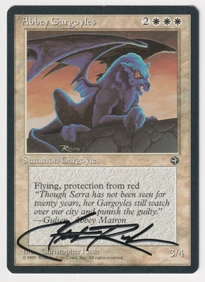 Signed Abbey Gargoyles LP Homelands Artist Christopher Rush 1995 WOTC MTG Magic! - Image 1 of 2