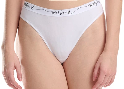 Calcinha de biquíni Wolford logotipo mistura de algodão nova sem etiquetas, branca, tamanho M - Imagem 1 de 4