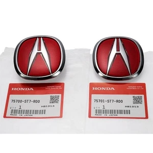 Honda Original OEM 97-01 Acura Integra DC2 Type-R RED A Emblem Front & Rear Set - Bild 1 von 5