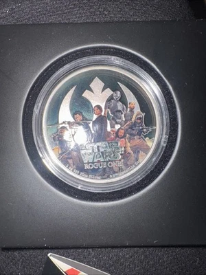 2017 Niue Star Wars Rogue One Rebel Alliance 1 oz Colorized Silver Proof Coin  - Image 1 of 4