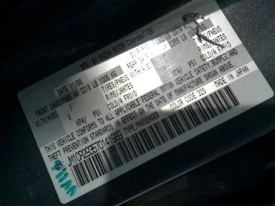 (LOCAL PICKUP ONLY) Passenger Right Rear Side Door Electric Fits 06-10 MAZDA 5 2 Foto 1 de 4