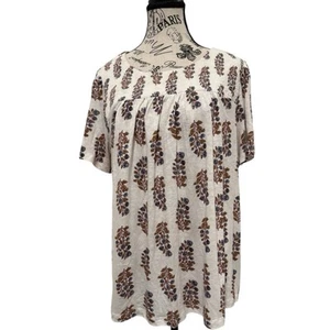 Lucky Brand Cream Boxy Blouse Relaxed Fit XL Womens - Picture 1 of 9
