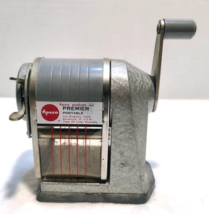 Sacapuntas de metal portátil vintage Apsco Premier tipo 4A Rockford, Ill. EE. UU. - Imagen 1 de 7