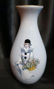 BELINA VINTAGE PORZELLAN "PIERROT LOVE" TRAURIGE CLOWNVASE LIMITIERTE AUSGABE MICHEL OK PARIS - Bild 1 von 15